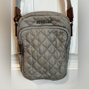 MZ Wallace Metro Quilted Nylon Crossbody Bag Dove Grey